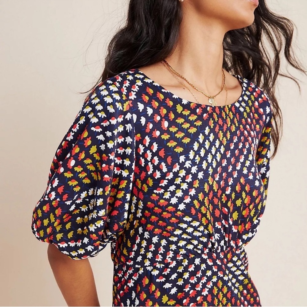 Anthropologie Colorful Diamond Pattern Midi Dress - Picture 3 of 5